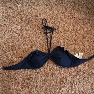 Hollister navy blue halter swim top